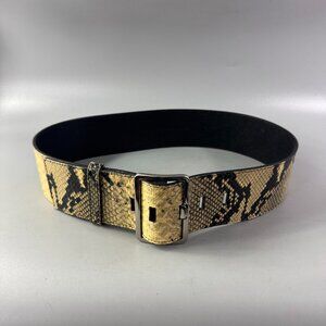 CLUB MONACO Women's Embossed Snakeskin Pattern 100% Genuine Leather Belt